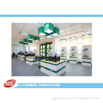Fashion White green Wooden Display Stands For Tool , MDF Re